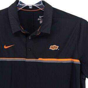 Nike Mens 3XL Coaches Polo Shirt Black Oklahoma State University Cowboys Dri-FIT
